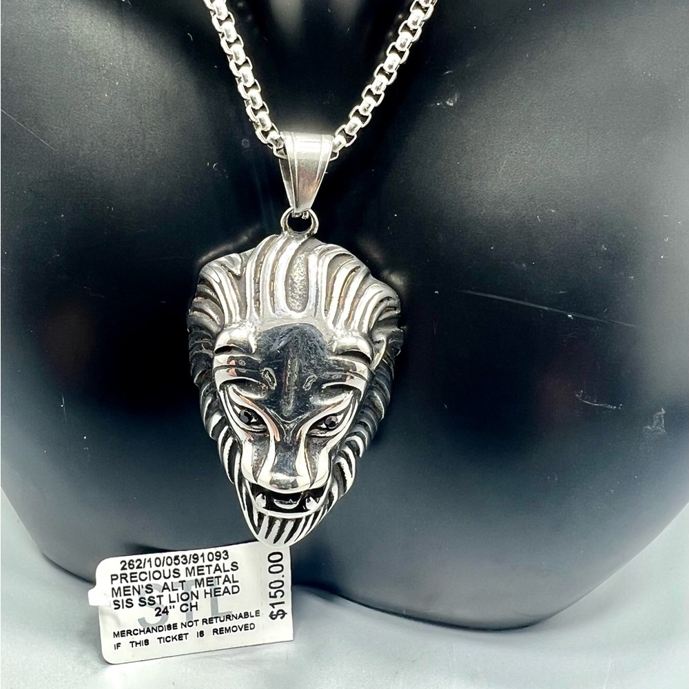 LEGACY FOR MEN BY SIMONE I. SMITH  Lion Head 24" Pendant Necklace